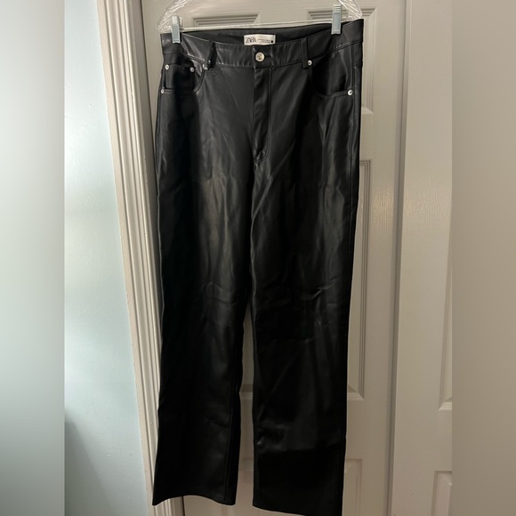 Zara Vegan Leather Pants - Picture 1 of 3
